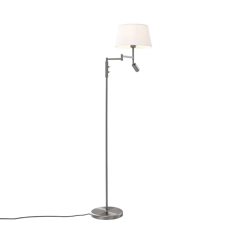 Qazqa vloerlampen ladas zilverkleurig e27