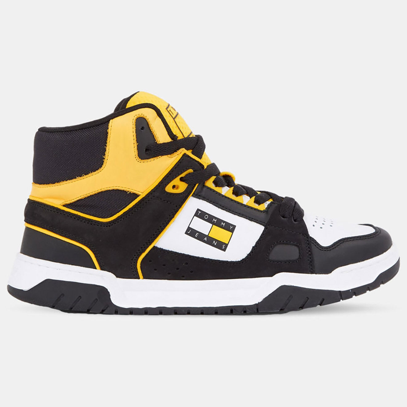 Tommy Jeans Baskets en Cuir Droid noir/jaune