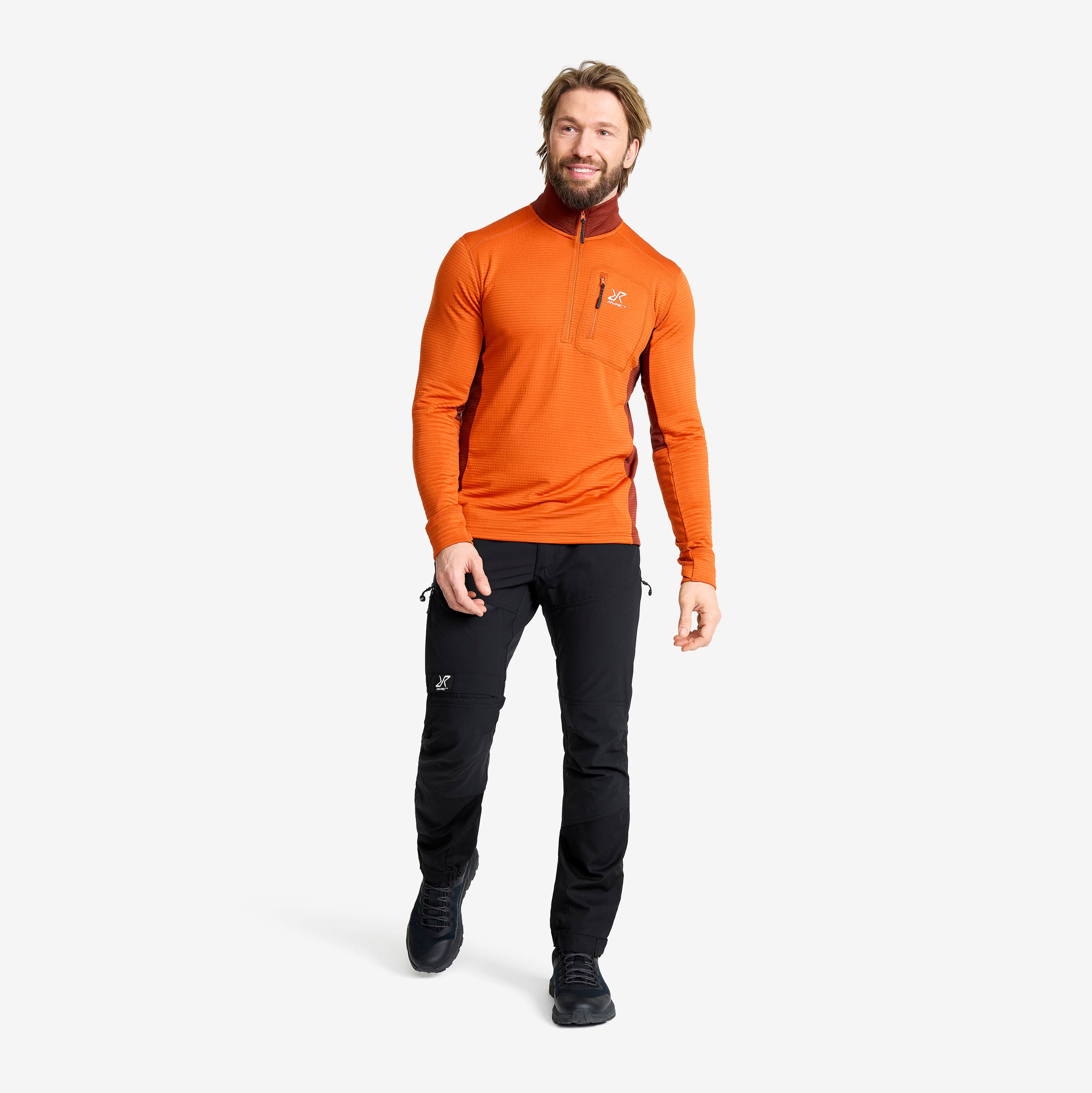 Waffle Half-zip Fleece Herre Hawaiian Sunset