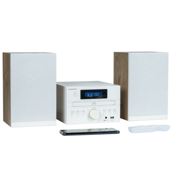 THOMSON Mini Aparelhagem MIC121BT Bluetooth 50W com Rádio CD/MP3/USB Branco
