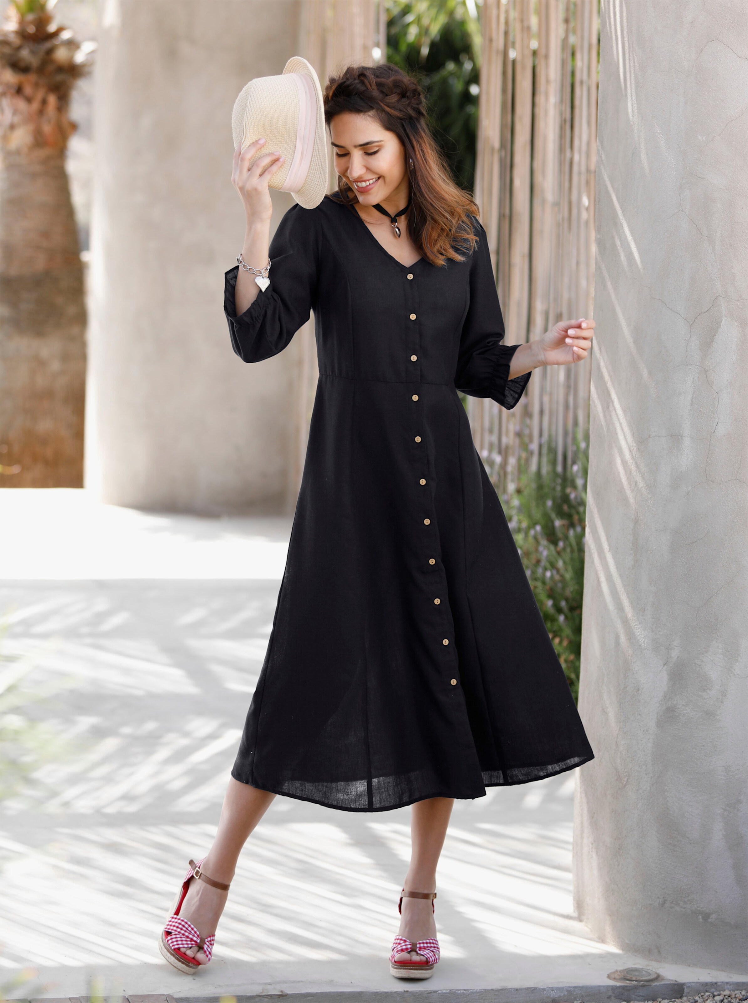 Trachtenkleid in Leinen-Optik