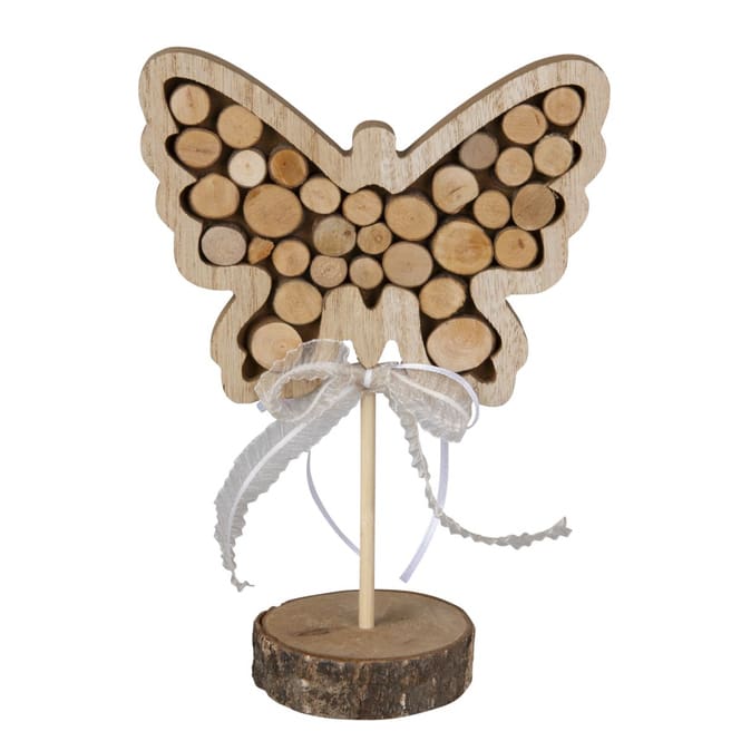 Schmetterling auf Standfuß - ca. 14,5 x 7 x 21,5 cm