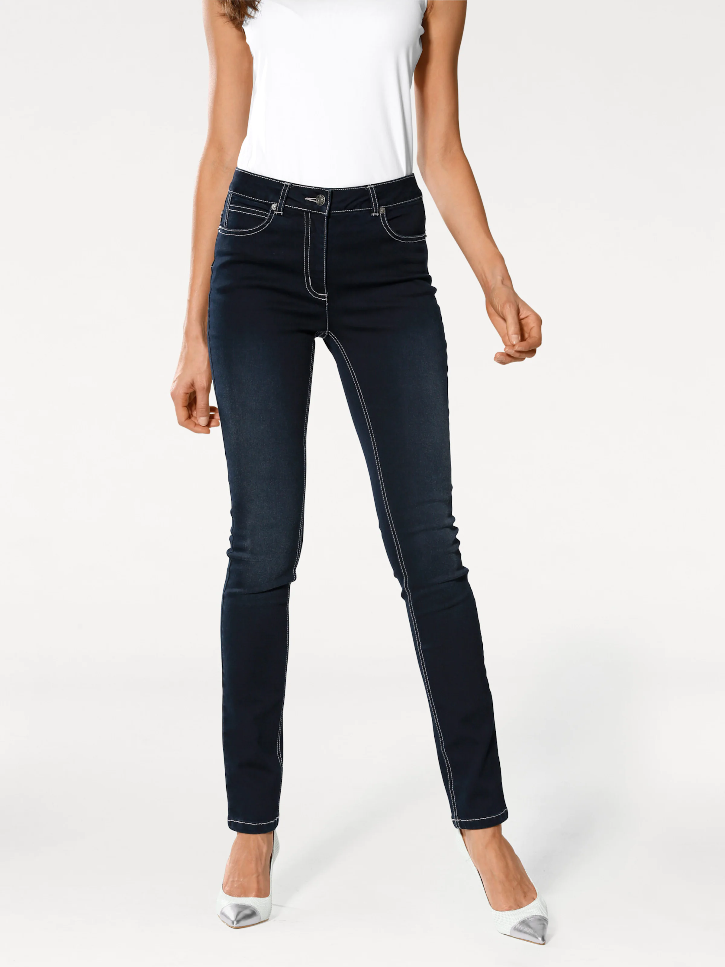 heine Bauchweg-Jeans in dark used