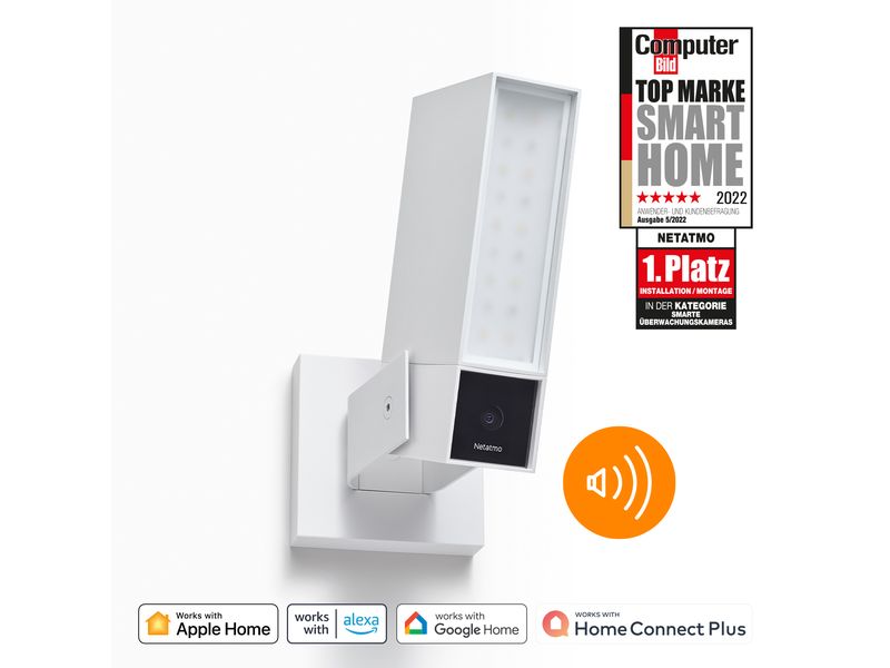 Netatmo Netzwerkkamera Smarte Aussenkamera mit Sirene Weiss Netatmo Smarte Aussenkamera mit Sirene