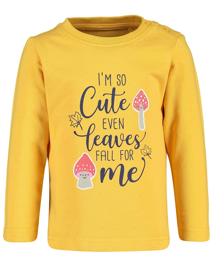 Langarmshirt HAPPY AUTUMN – I’M CUTE in senfgelb