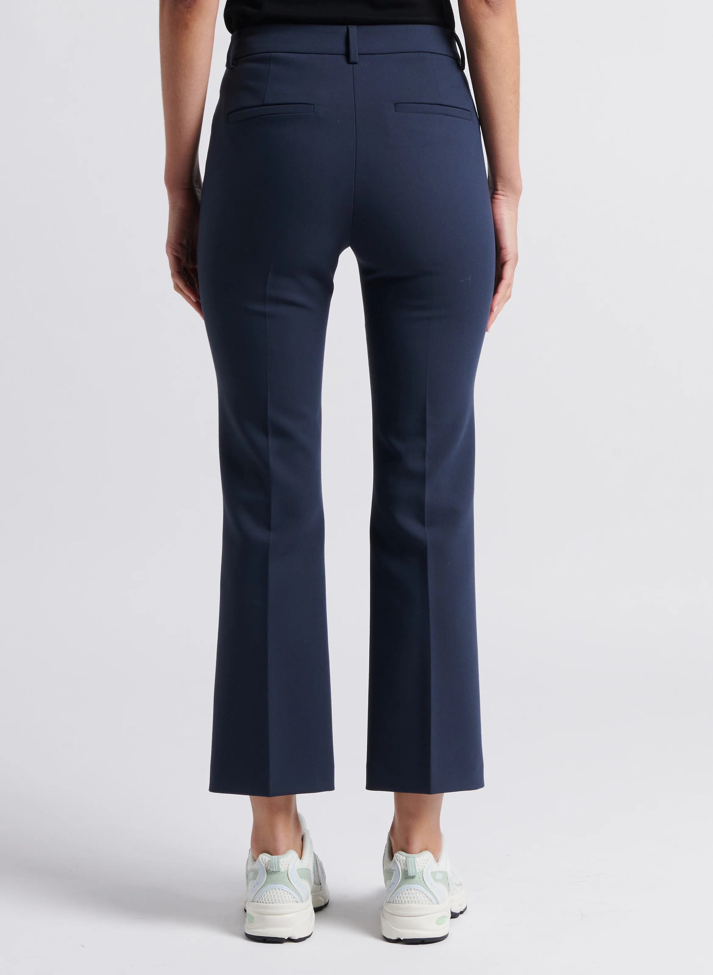 ORTENSIA - Pantalon évasé stretch | Bleu