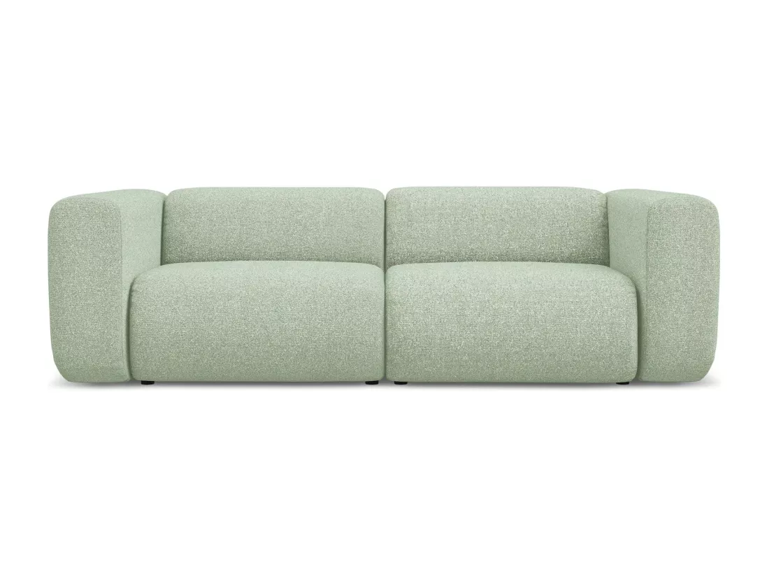 Canapé modulable 3 places en tissu texturé - vert clair - EKAHI