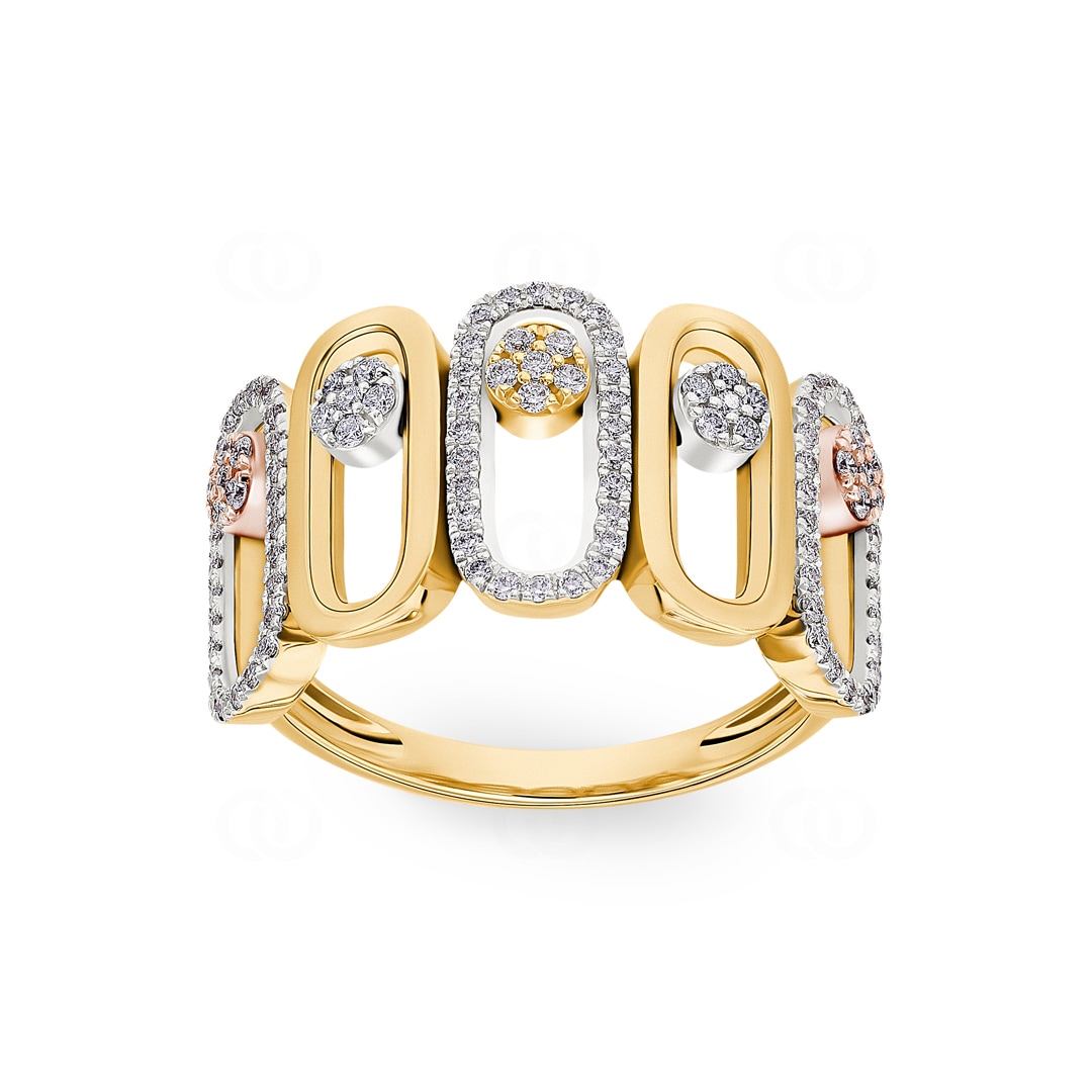 0.37 Karat Diamantring 750/18 K Gelbgold