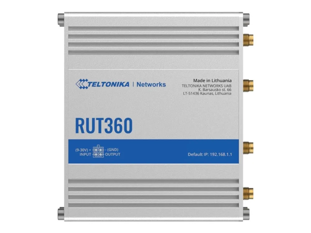 Teltonika RUT360 - Trådløs router - WWAN - Wi-Fi - 2,4 GHz - DIN monterbar på skinne, overflademonterbar