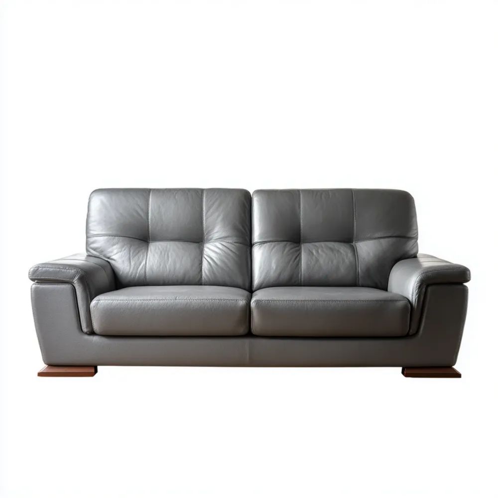 2-Sitzer-Sofa Leder 200x95x90 cm – Grau – Modernes Design
