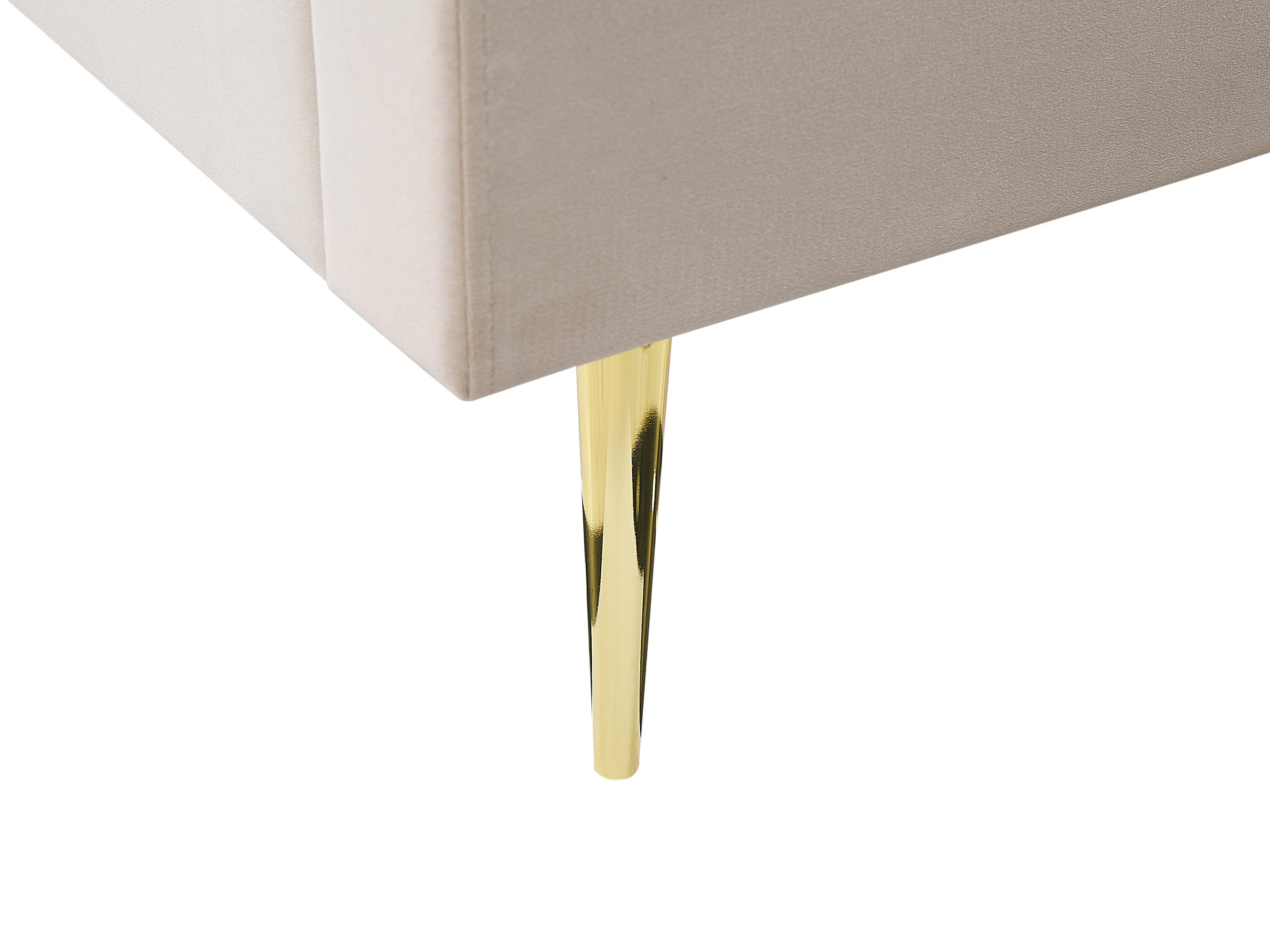 Bed Fluweel MARVILLE 180 x 200 cm Zandbeige