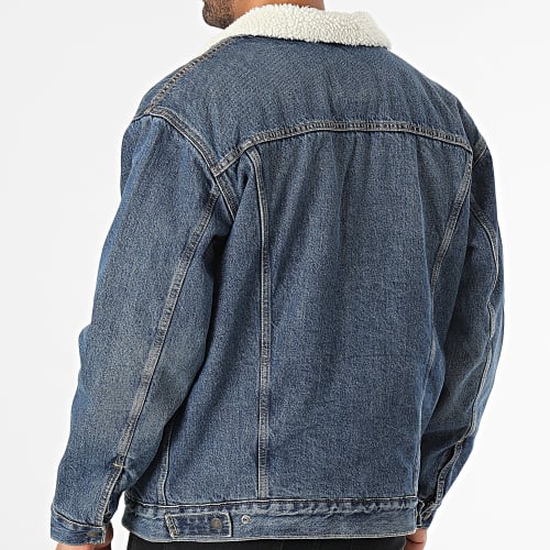 Veste Jean Col Mouton A5784 Bleu Denim
