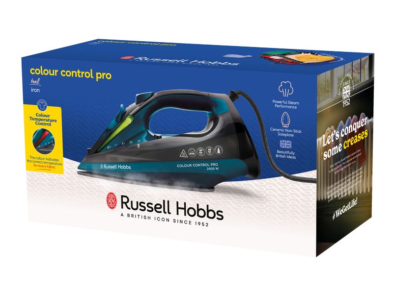Russell Hobbs Dampfbügeleisen Colour Control Pro Dampfbügeleisen mit Keramik Bügelsohle