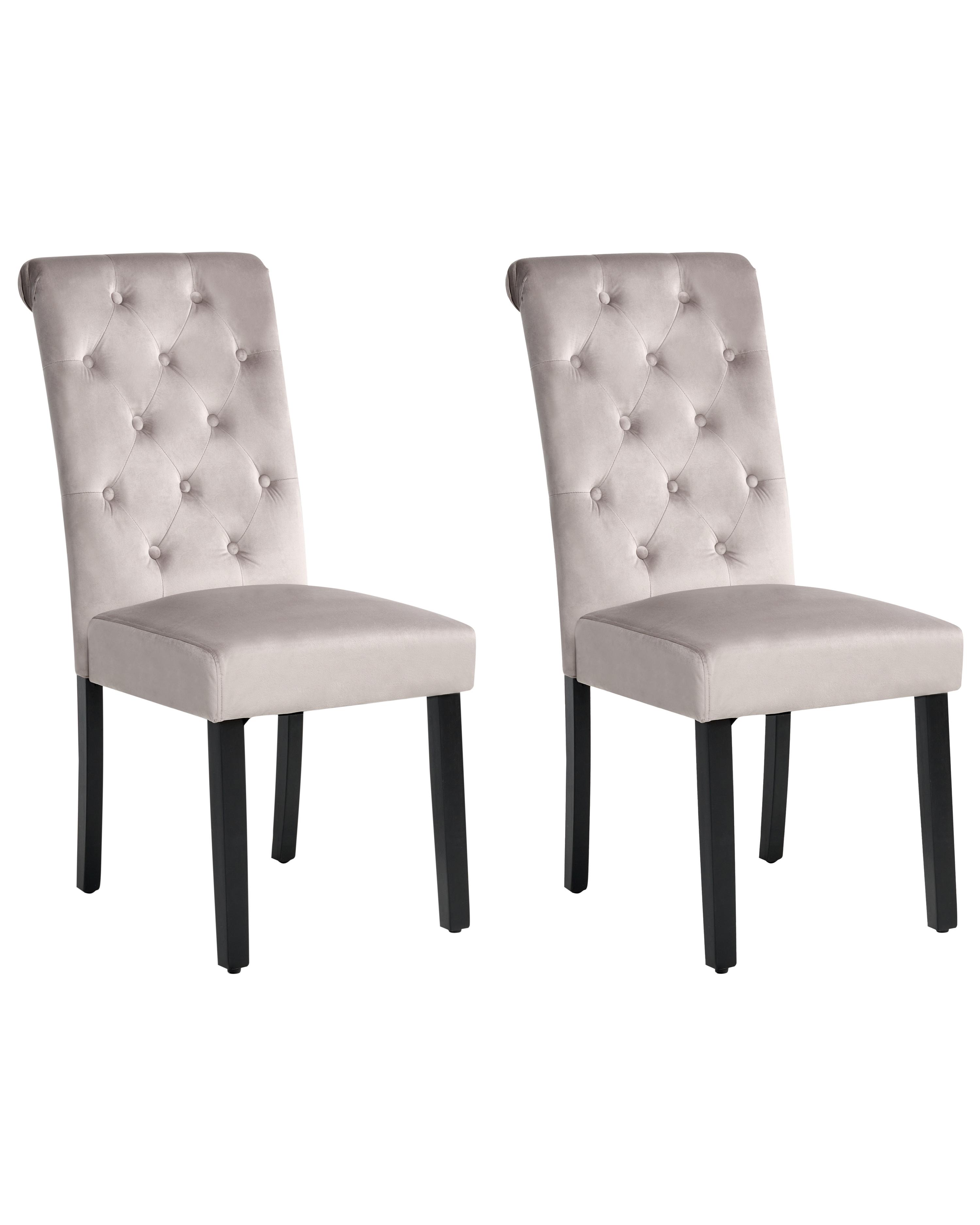 Set van 2 eetkamerstoelen VELVA Fluweel Grijs