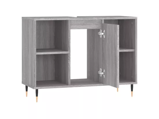 Armoire salle de bain sonoma gris 80x33x60 cm bois d'ingénierie