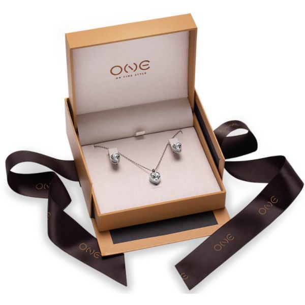 One Set Colar & Brincos Bright Heart - OJBSPK03S