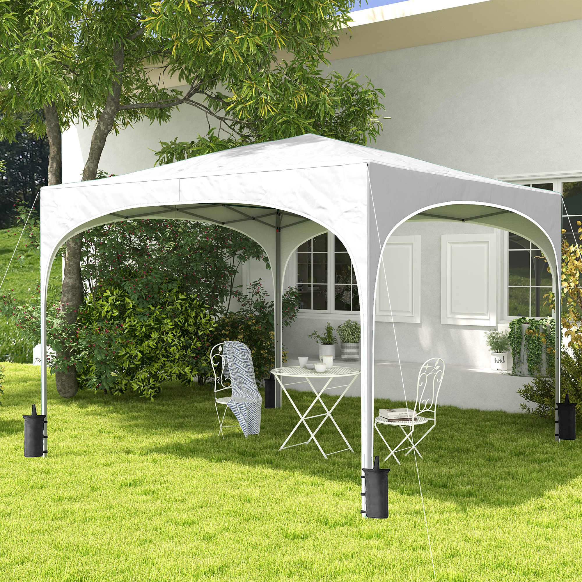 Tenda dobrável Outsunny branca