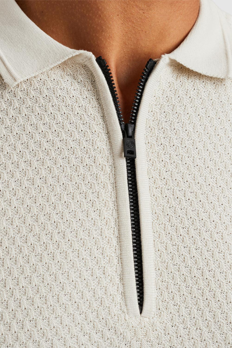 Cast Iron ecru heren polo