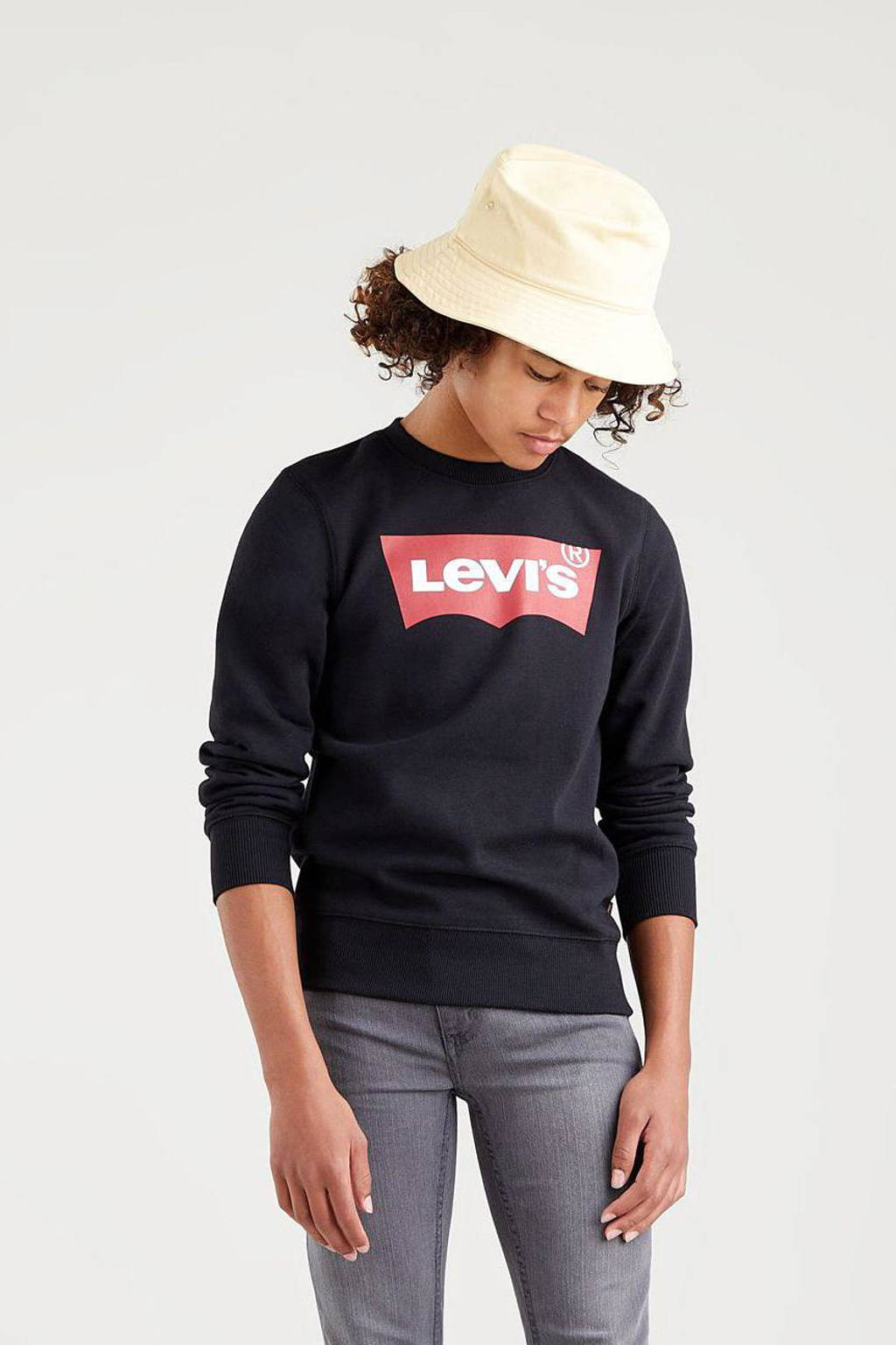 Levi's sweater Batwing met logo zwart
