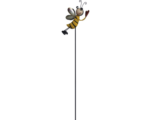 Lafiora decoratieve staaf, bij met hart, H 95 cm, metaal, geel