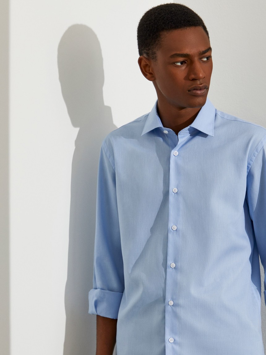 Camisa slim fit de algodão