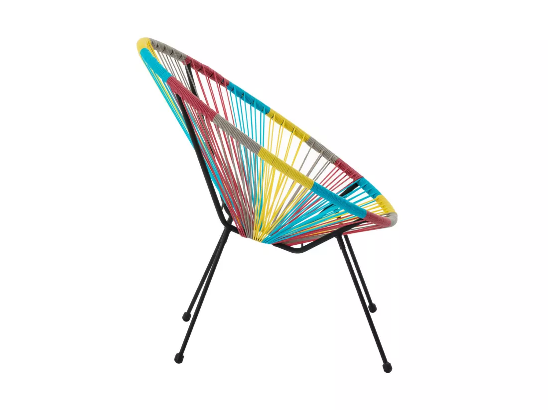 Salon de jardin en fils de résine tressés : 2 fauteuils et une table - Multicolore - ALIOS III de MYLIA