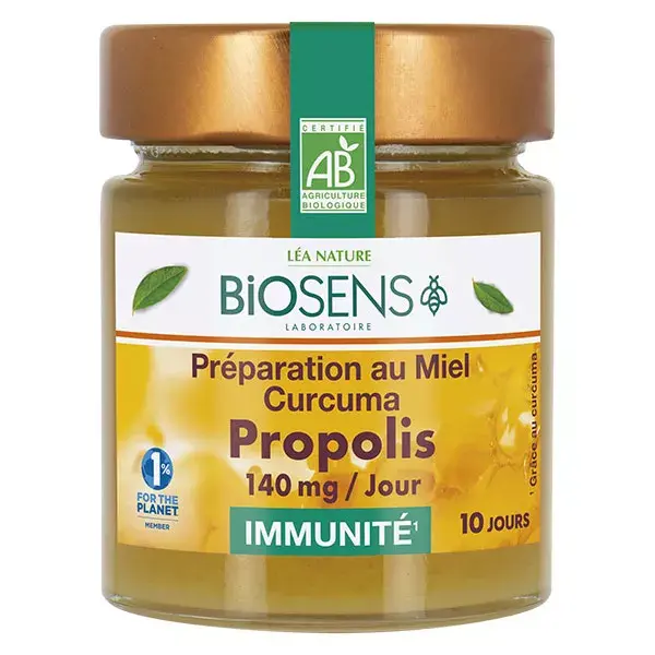 Preparação de Mel Biosens com Cúrcuma e Própolis para Imunidade Orgânica 170g