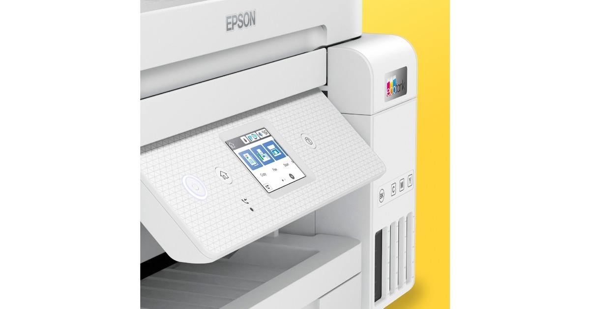 EpsonEcoTank ET-4856 A4 multifunctionele Wi-Fi-printer met inkttank all-in-one inkjetprinter met faxfunctie  (Wit, Scannen, Kopiëren, Faxen, LAN, Wi-Fi, inclusief tot 3 jaar inkt)