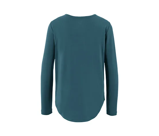 Langarm-Sportshirt, dunkelsmaragdgrün
