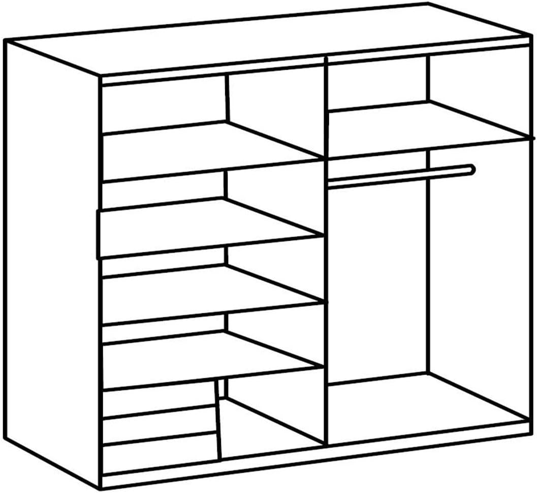 Wimex Emden Schwebetürenschrank, Plankeneiche Nachbildung/Graphit, 64 x 180 x 198 cm
