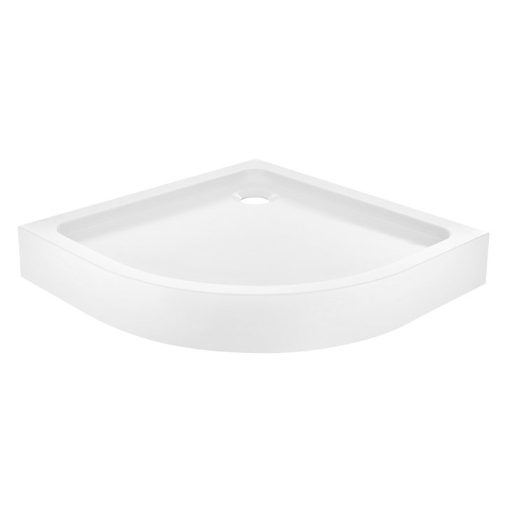 Receveur de douche quart de cercle à poser 90 x 90 cm, Dommel