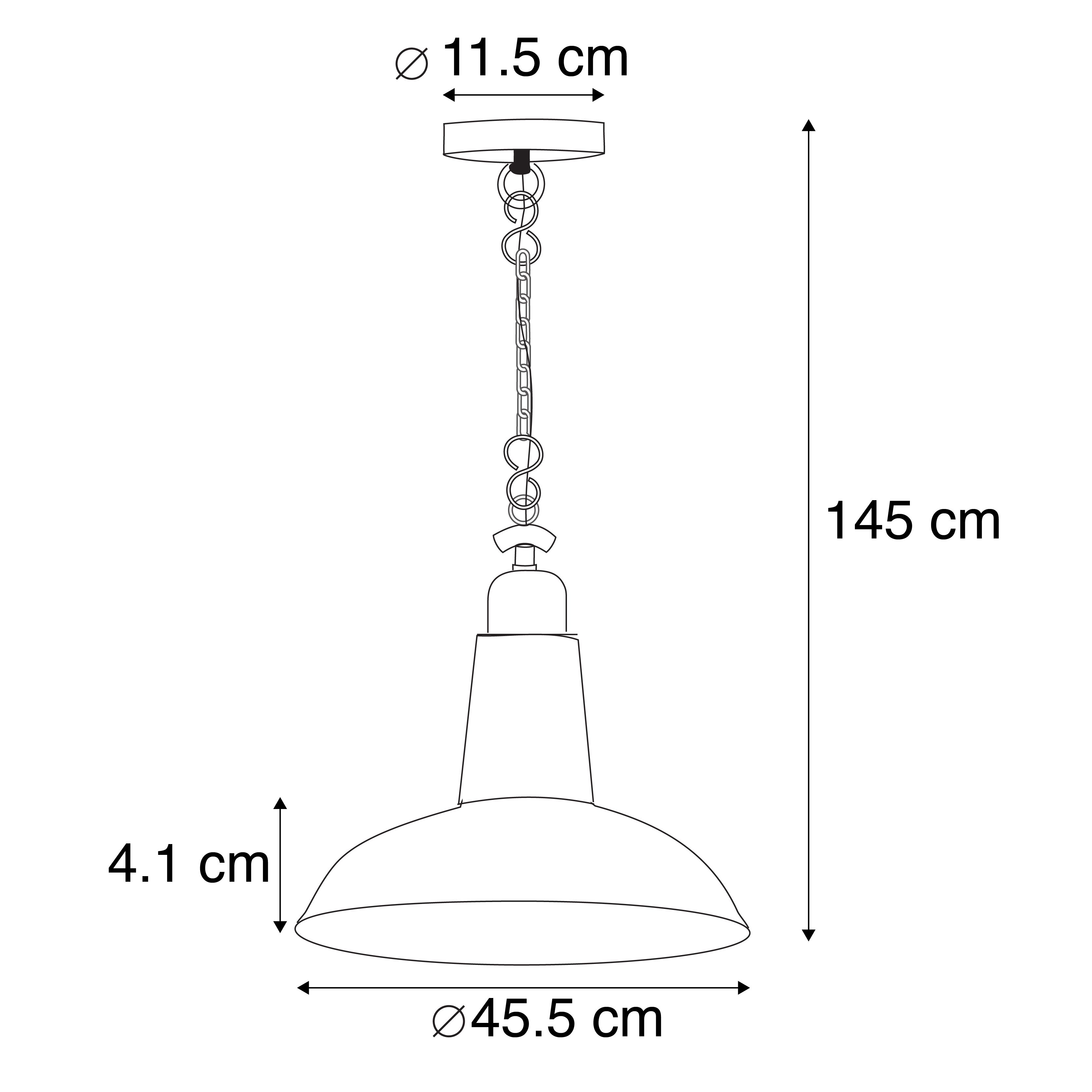 Industriële hanglamp zwart - Warrior