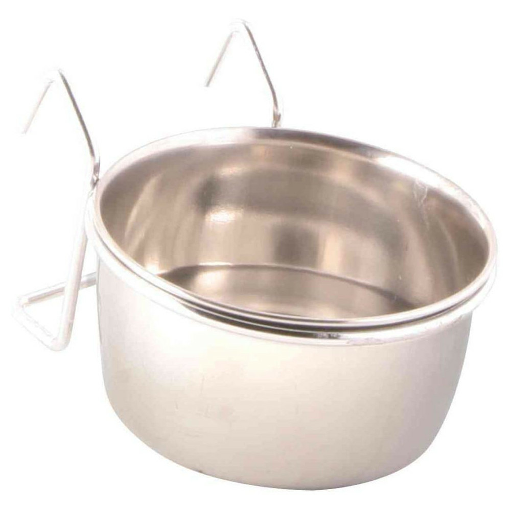 Mangeoire acier inoxydable avec support 150 ml ø7 cm oiseaux
