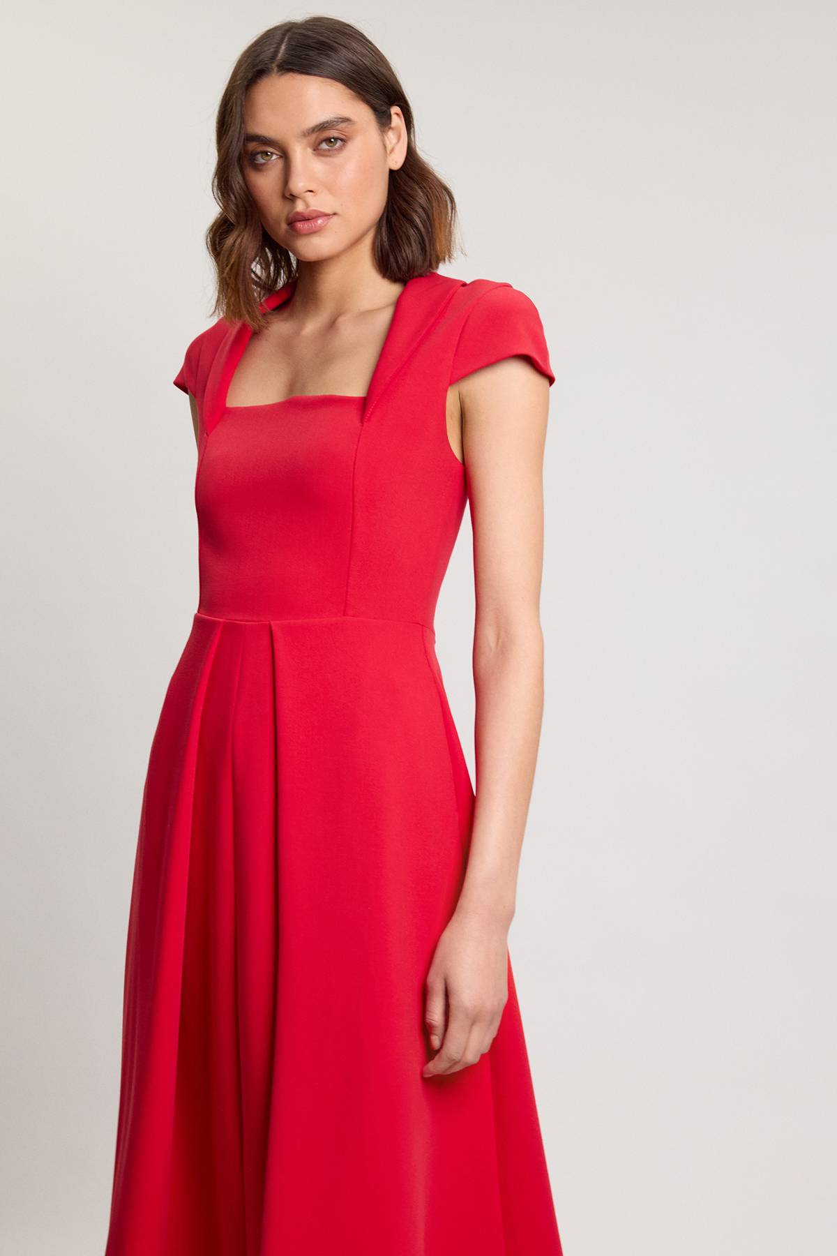 KarenMillen Robe Maxi Ajustée À Encolure Carrée Et Jupe Ample