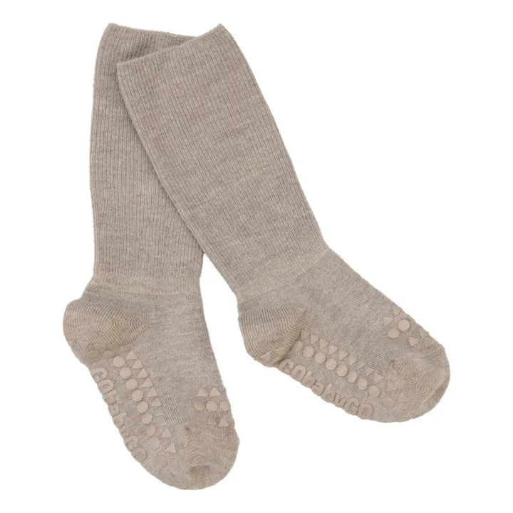 GOBABYGO Chaussettes Antidérapantes en Bambou | Beige