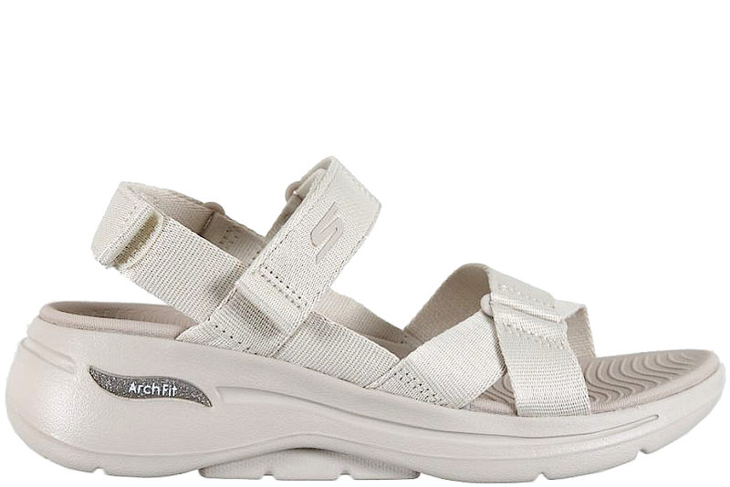 SKECHERS GO WALK ARCH FIT SANDAL I RÅHVIDT TEKSTIL
