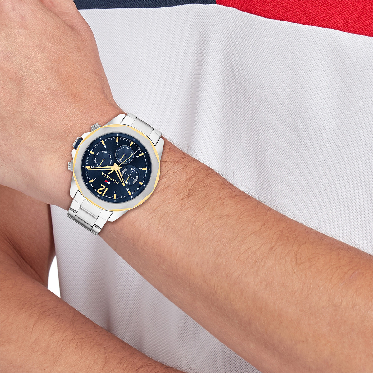 Montre TOMMY HILFIGER Lars homme bracelet acier doré jaune