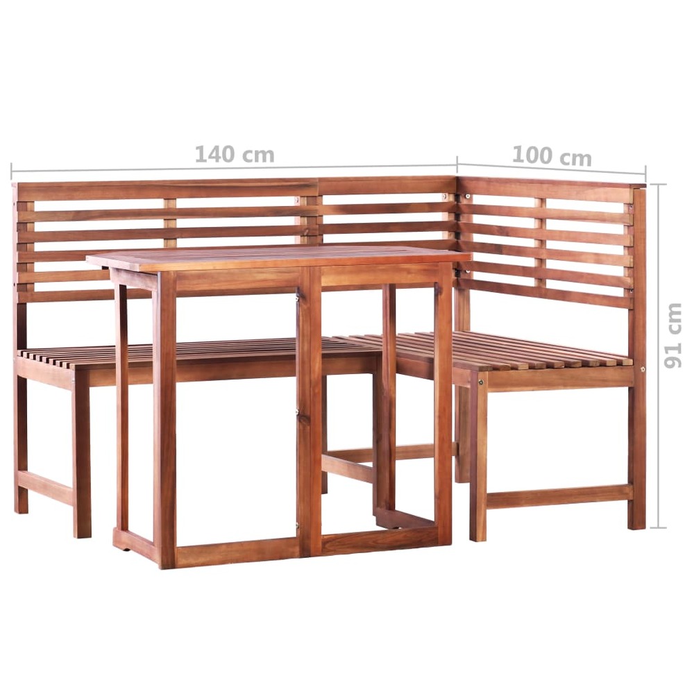 Mobilier de bistro 2 pièces bois d'acacia massif
