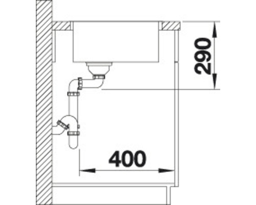 Blanco ANDANO 500-IF spoelbak, 540 x 440 mm, roestvrij staal, 522965