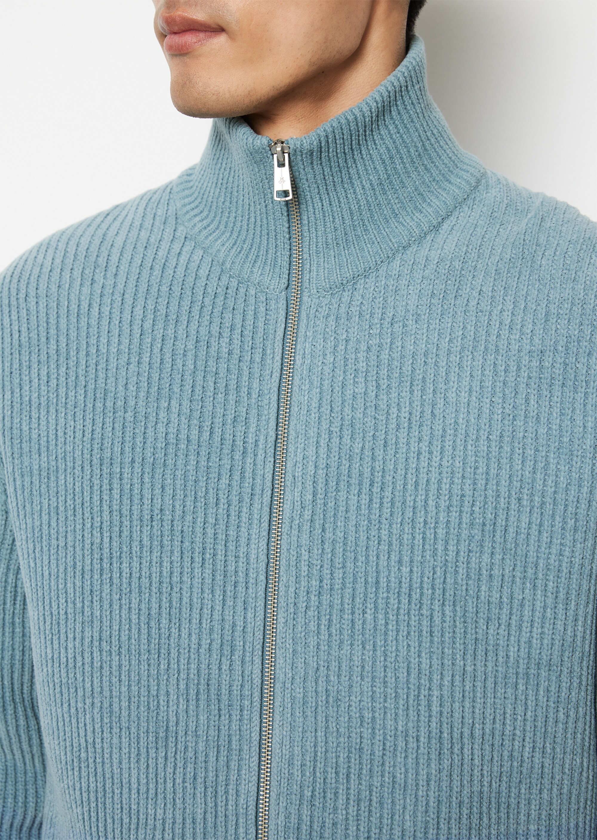 Zip-Cardigan relaxed aus softem Organic Cotton-Chenille