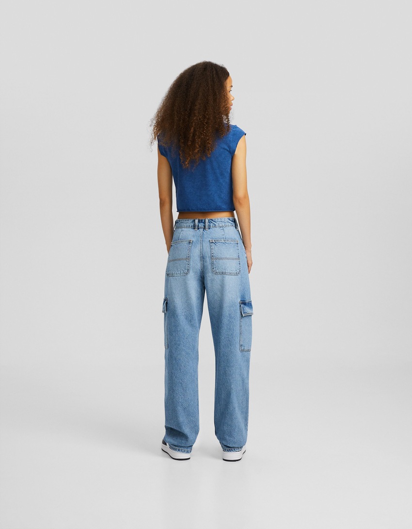 calça cargo reta