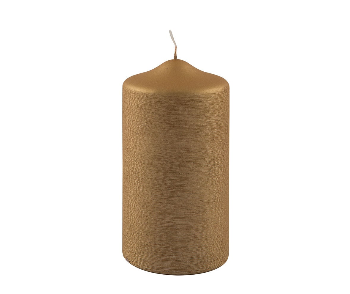 Fink Stumpenkerze CANDLE 8 /15 cm goldfarbig