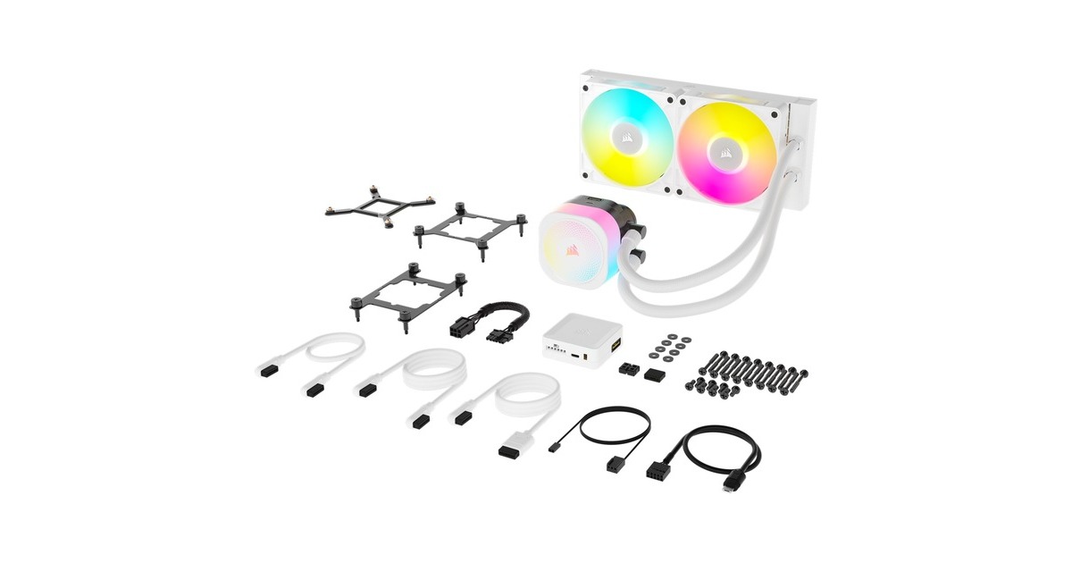 CorsairiCUE LINK TITAN 240 RX RGB White waterkoeling  (Wit, 4-pins PWM fan-connector)