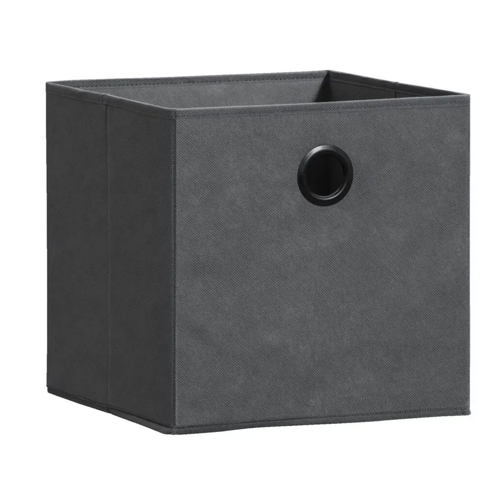 Opbergbox Kenzi stof - antraciet - 31x31x31 cm