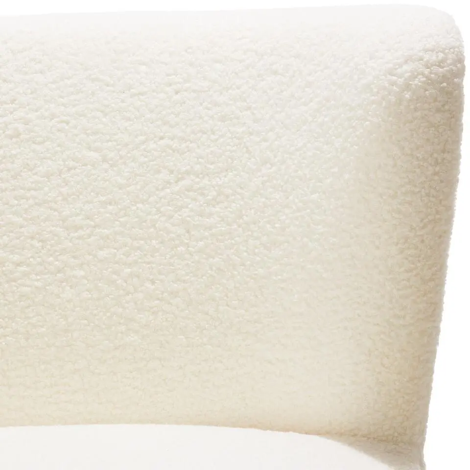 tectake Teddy-fauteuil Robina 2 offwhite W2, Bouclé Gebroken Wit
