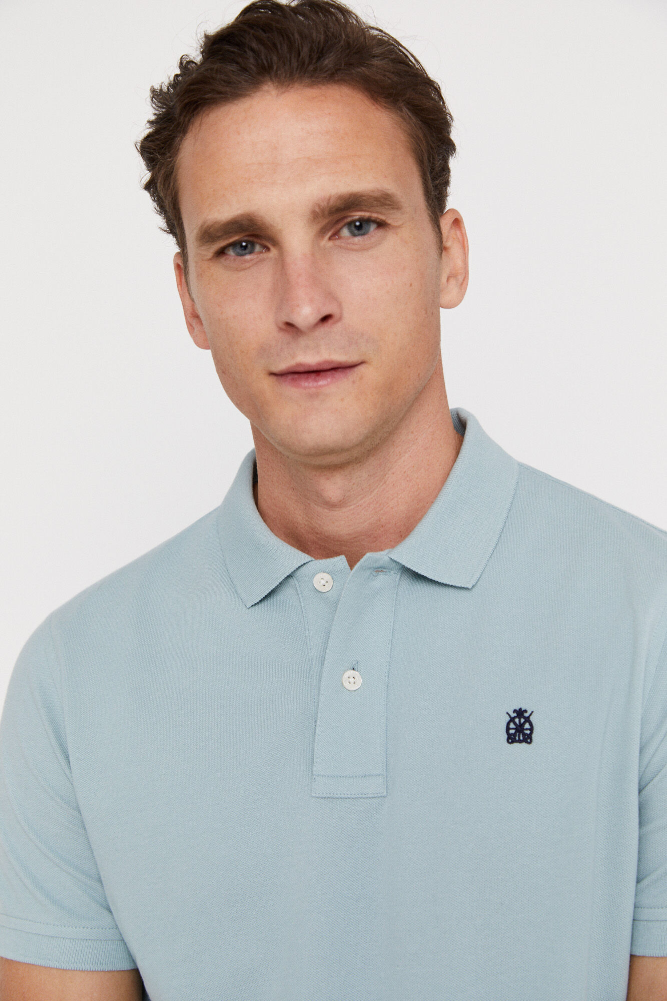 Camisa polo com logotipo - Azul