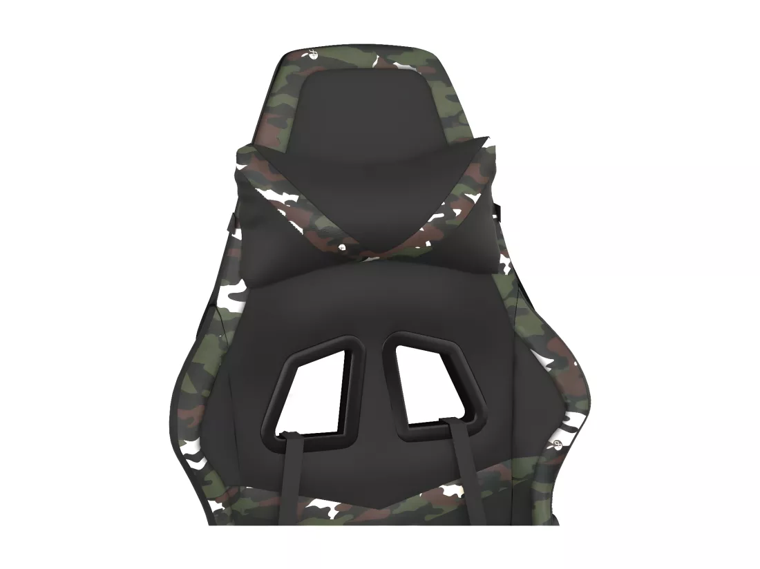 Chaise de jeu de massage repose-pied Noir&Camouflage Similicuir