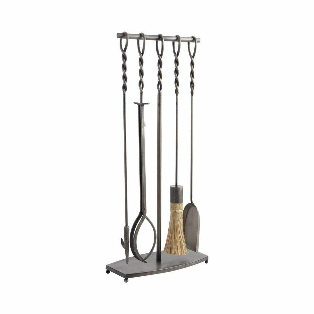 Serviteur de cheminée en fer forgé 4 accessoires