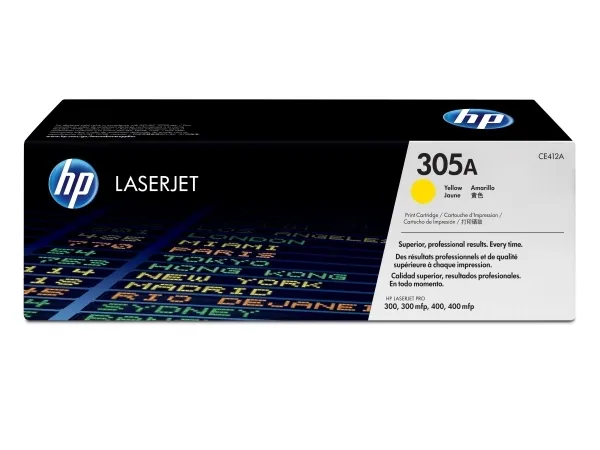 HP 305A - Gul - original - LaserJet - tonerpatron (CE412A) - for LaserJet Pro 300 M351, 400 M451, MFP M375, MFP M475