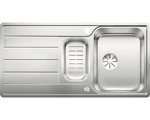 Blanco CLASSIMO 6 S-IF spoelbak, 1000 x 500 mm, geborsteld roestvrij staal, 525329, 1 bak met afdruiprek, bak rechts